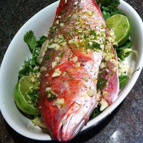 gonna roast some red snapper with lime cilantro garlic ginger (Taken with Instagram)
